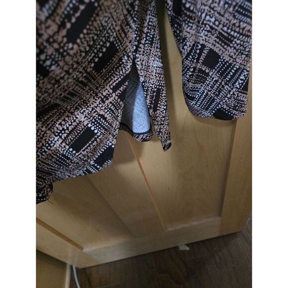 Susan Graver Womens XL Geometric Print Long Sleeve Blouse With Zipper Accents - Picture 4 of 7